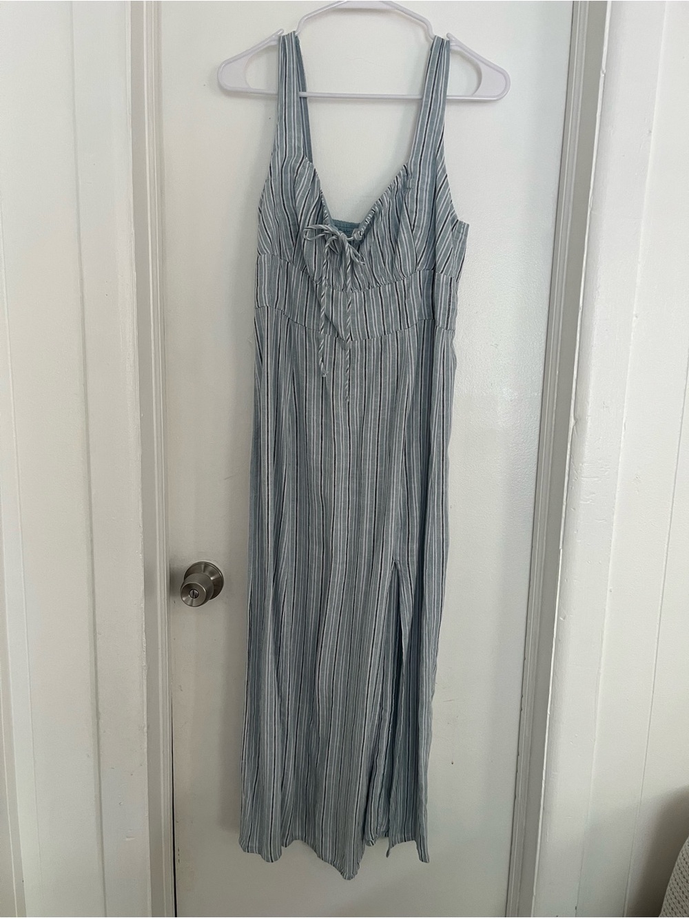 American Eagle Outfitters Light Blue Striped Midi Dress